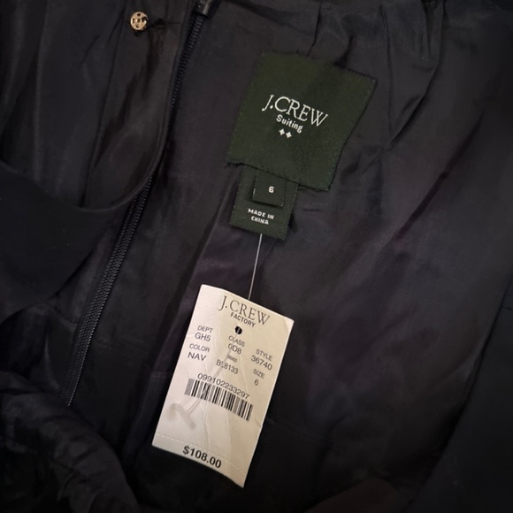 🌿SALE🌿 J. CREW Factory Suiting Babydoll  Sleeveless Navy Blue Dress Sz 6 - Picture 3 of 8